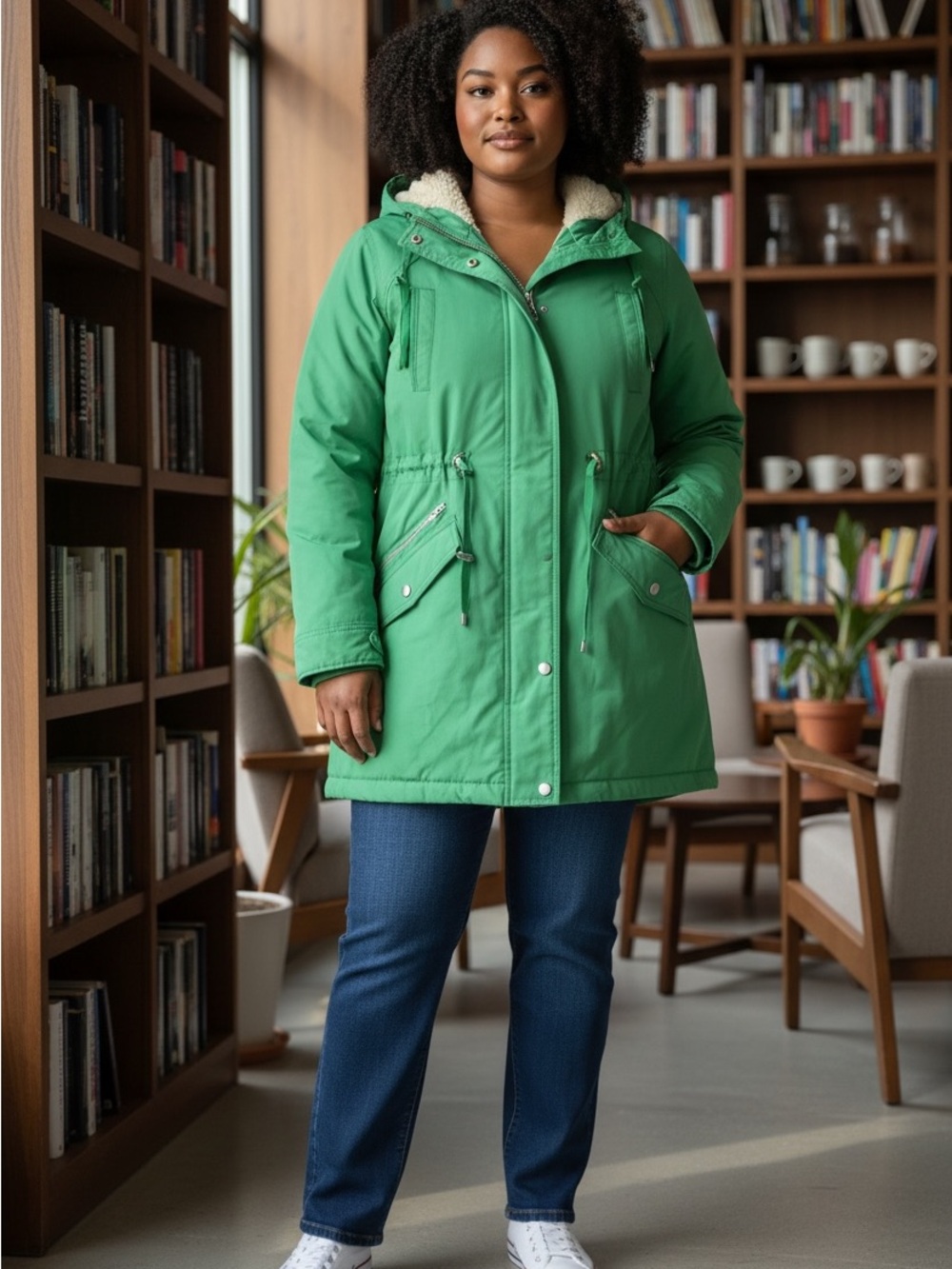 Another Choice Women's Sherpa Fleece Lined Hooded Winter Parka Coat. (005)